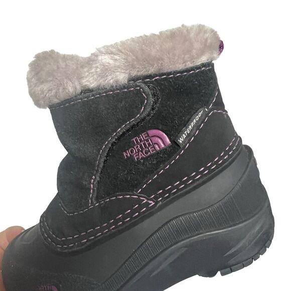 North Face Toddler Alpenglow II Snow Boots Waterproof Size 7 Black Purple - Picture 7 of 12